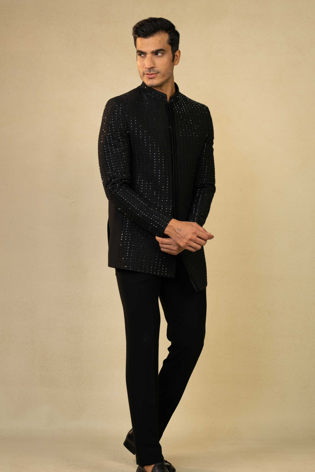 Black Jodhpuri with Hand Embroidery – Image 5