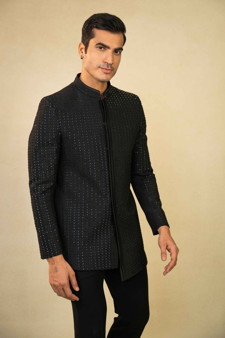 Black Jodhpuri with Hand Embroidery