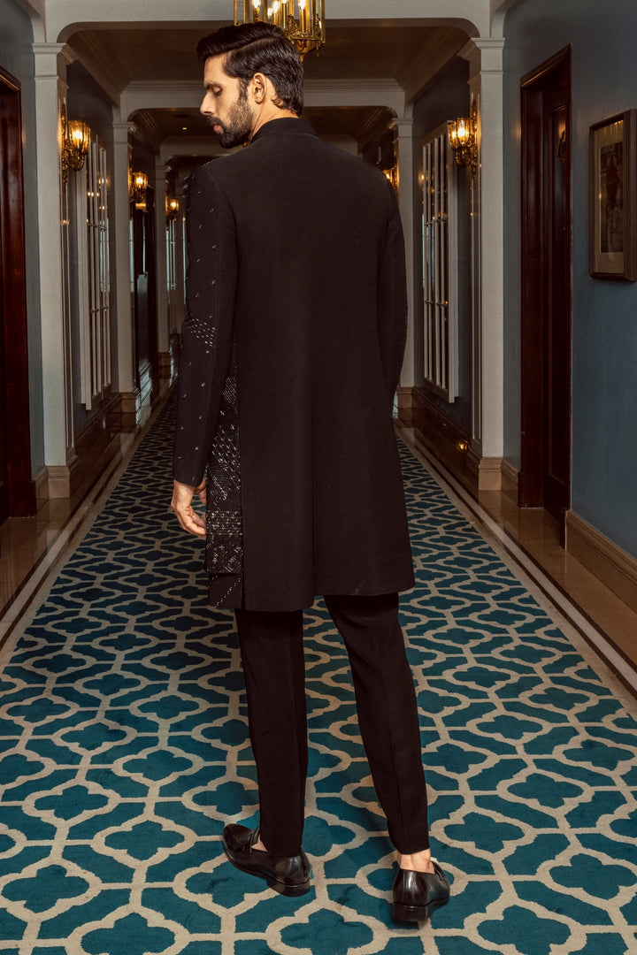 Black Layered-Indo-Western