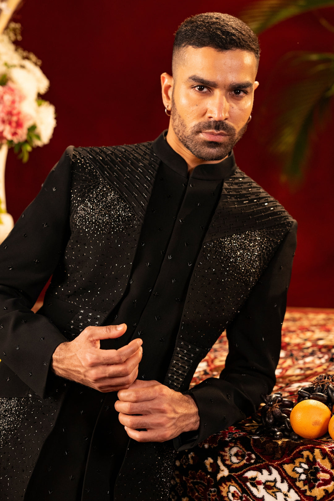 Black Layered Indo-Western
