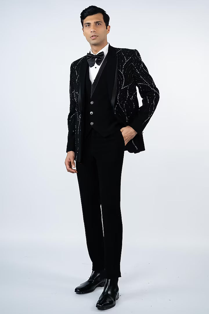 Black Layered Lapel Tuxedo – Image 5