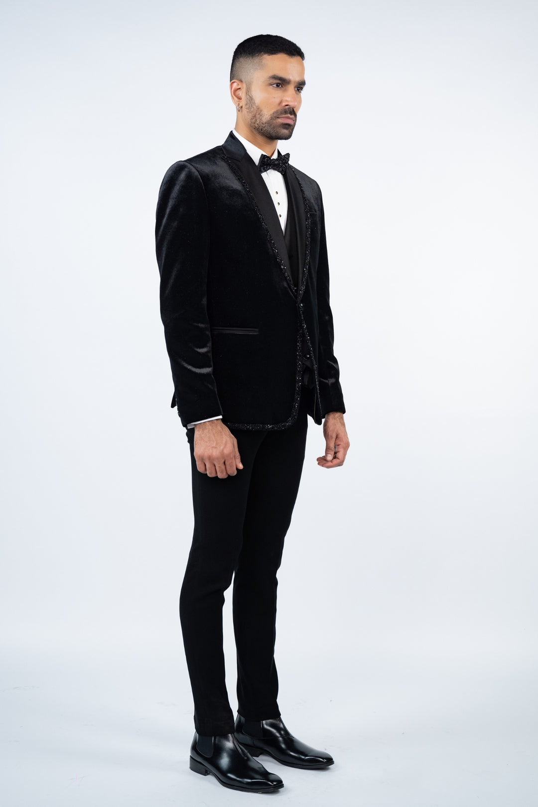 Black Shimmery Velvet Tuxedo – Image 4