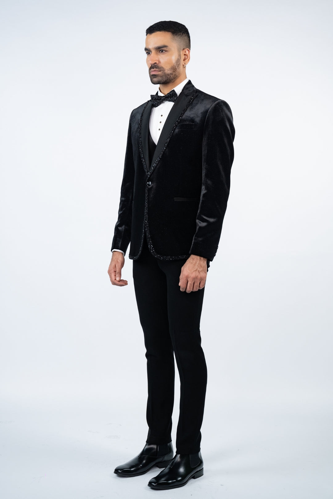 Black Shimmery Velvet Tuxedo – Image 5