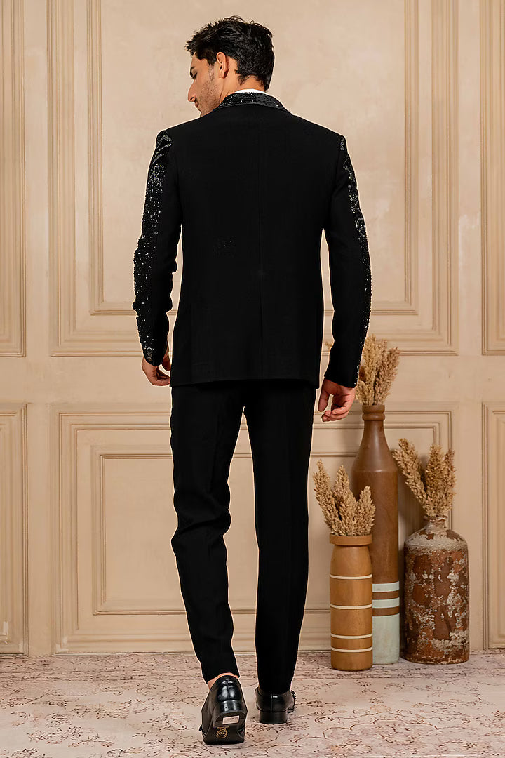 Black Tuxedo With Hand Embroidery – Image 3