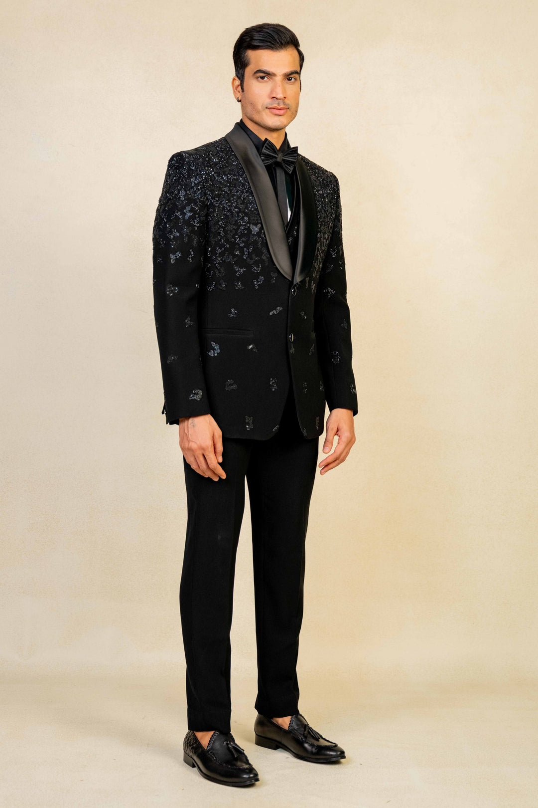 Black Tuxedo with Abstract Geometric Work – Image 6