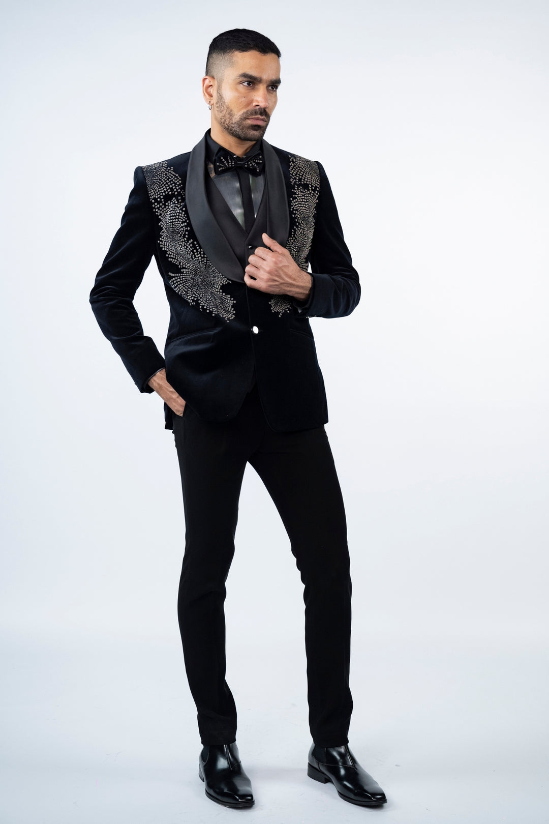 Black Velvet Shawl Lapel Tuxedo – Image 5