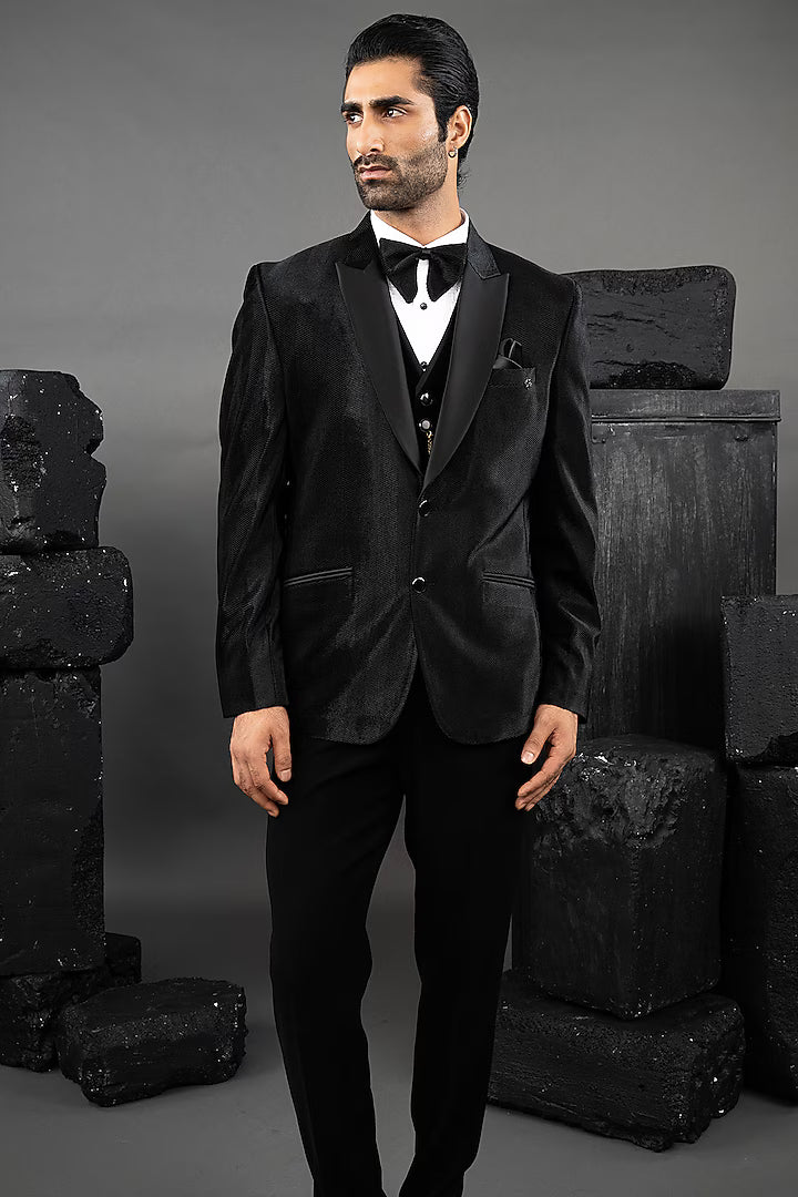 Black Velvet Tuxedo Set