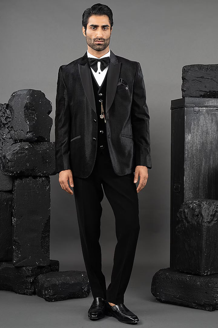 Black Velvet Tuxedo Set
