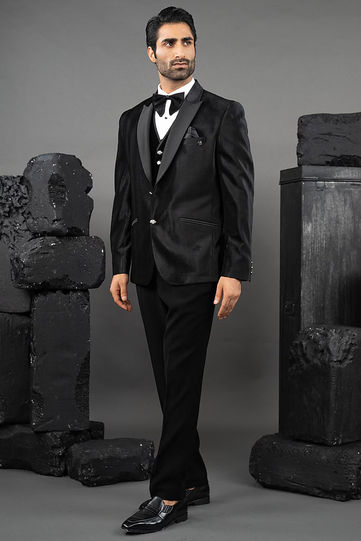 Black Velvet Tuxedo Set