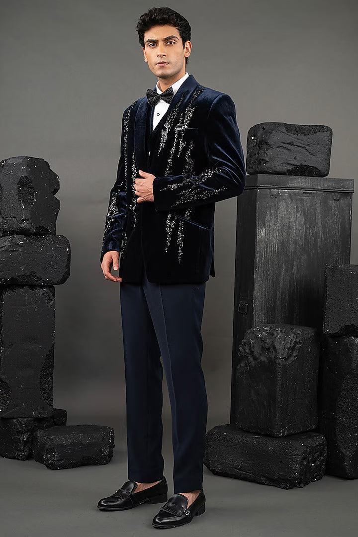 Black Velvet bead embroidery Tuxedo