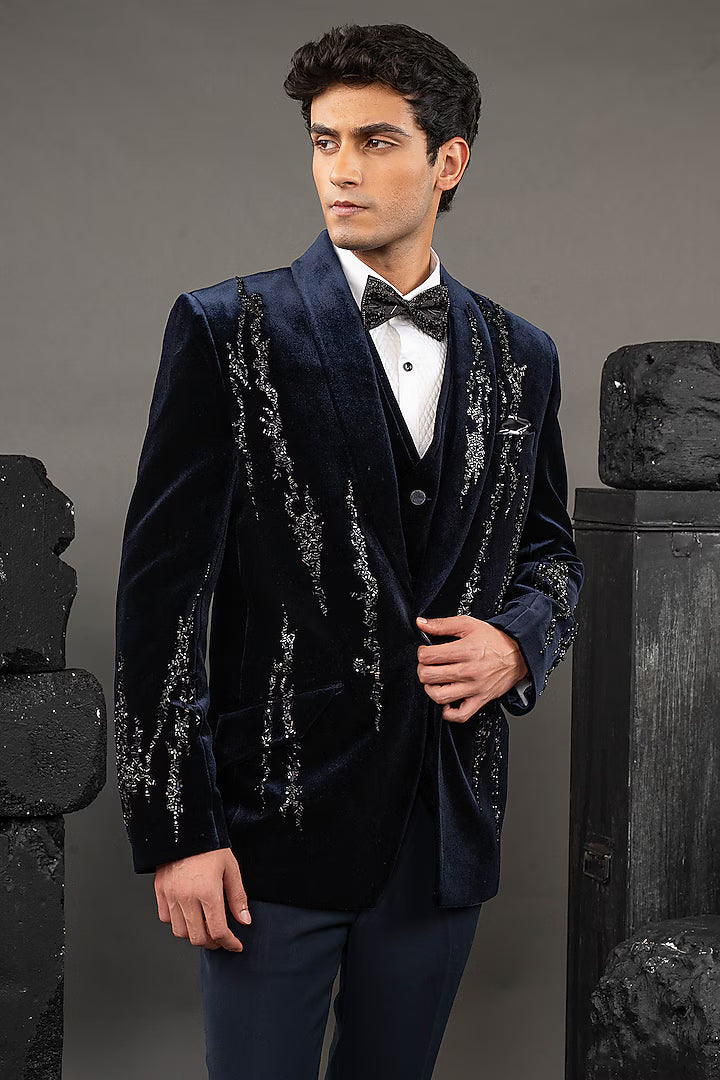 Black Velvet bead embroidery Tuxedo