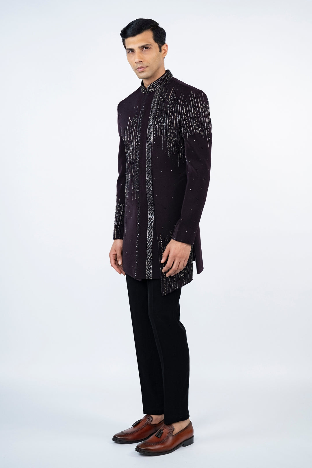Black asymmetrical Indo-Western – Image 7