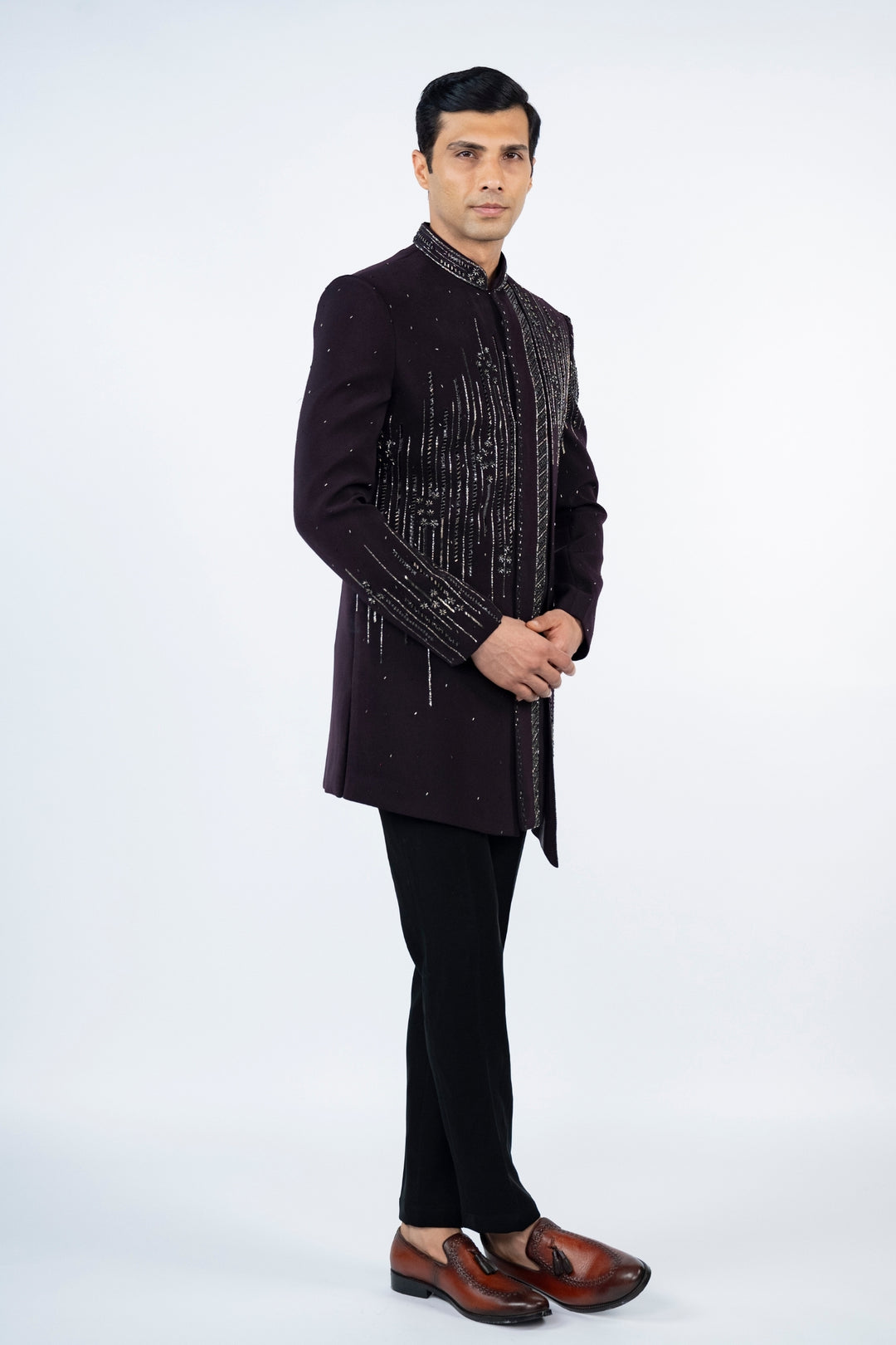 Black asymmetrical Indo-Western – Image 5