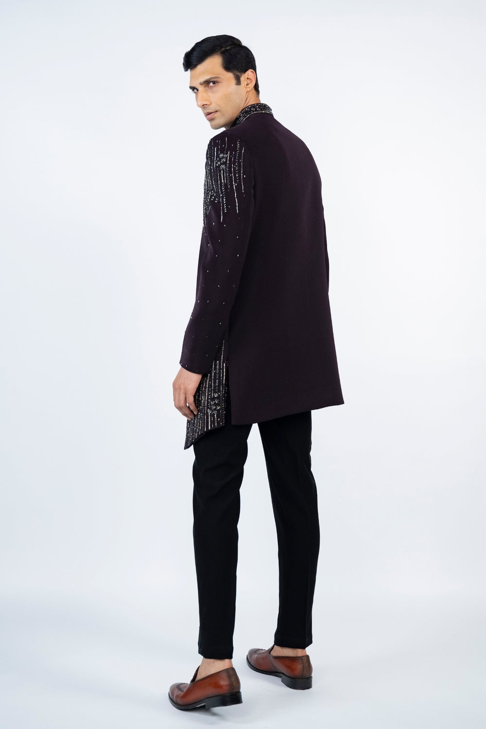 Black asymmetrical Indo-Western