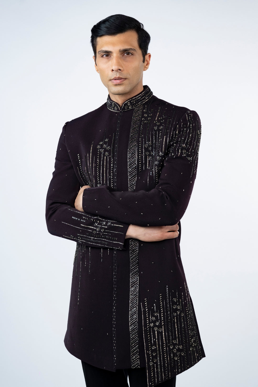 Black asymmetrical Indo-Western
