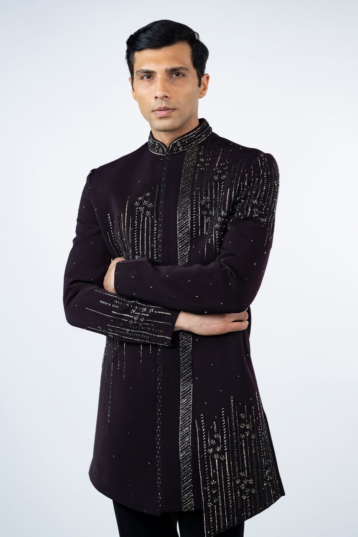 Black asymmetrical Indo-Western