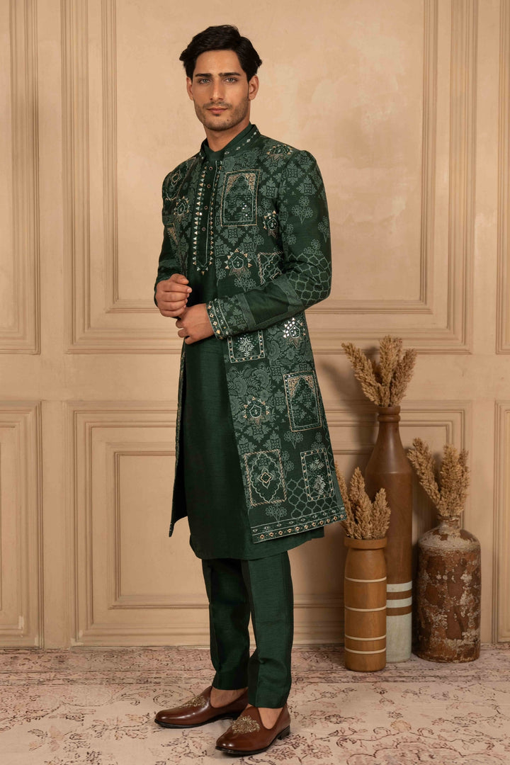 Bottle Green Indo-Western Set