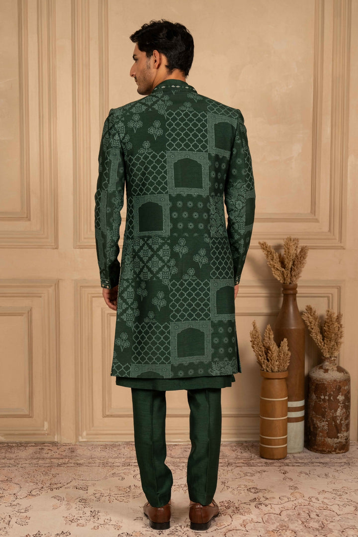 Bottle Green Indo-Western Set