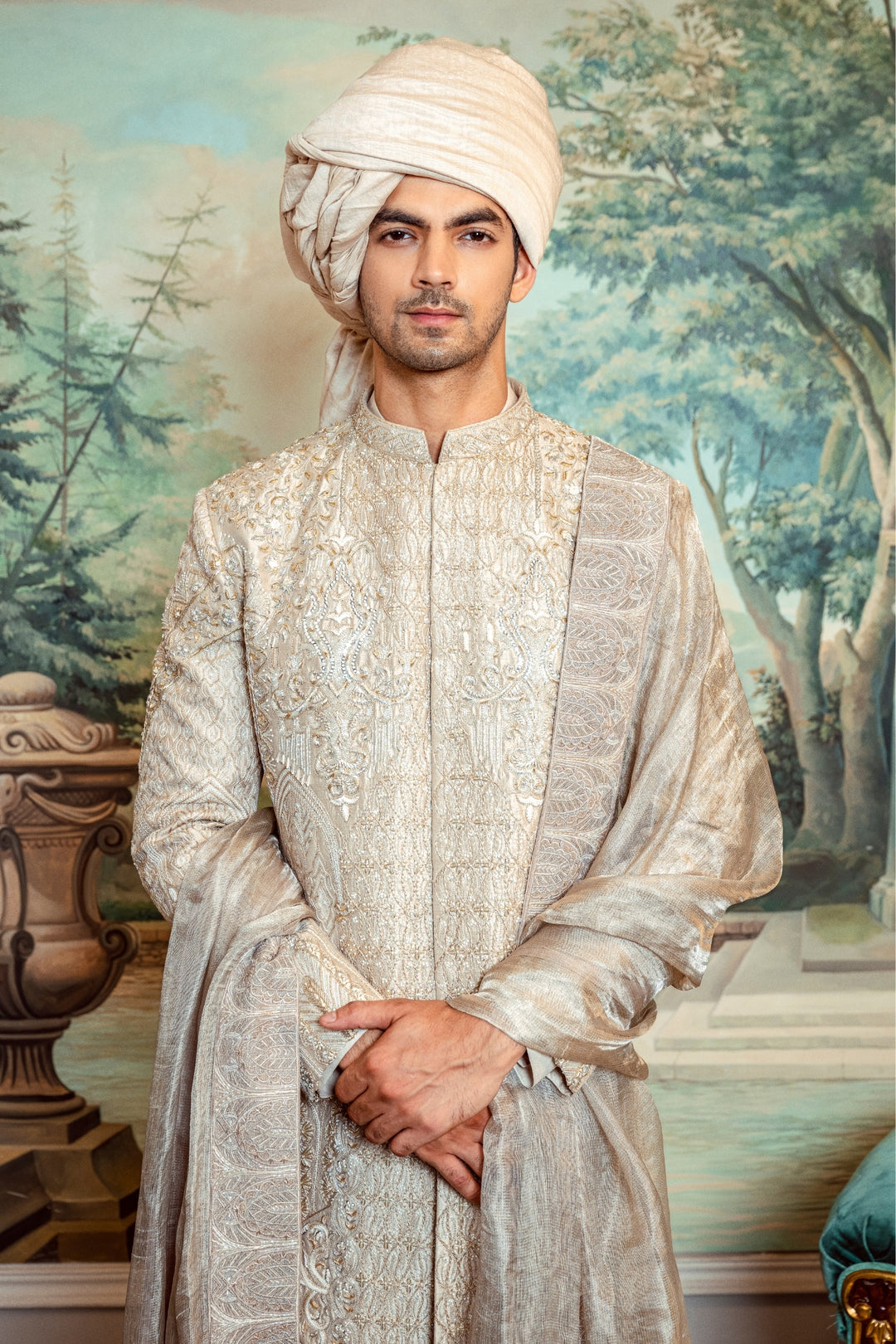 Champagne Gold Chandelier Sherwani – Image 5