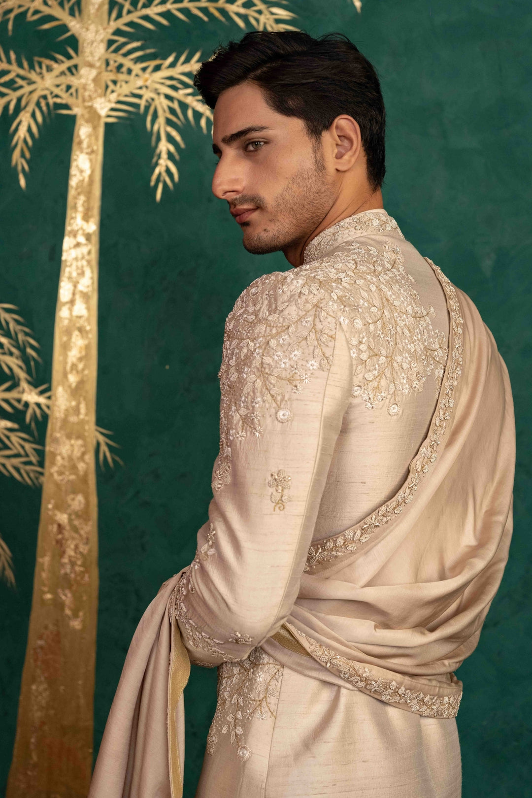 Champagne Gold sherwani – Image 6
