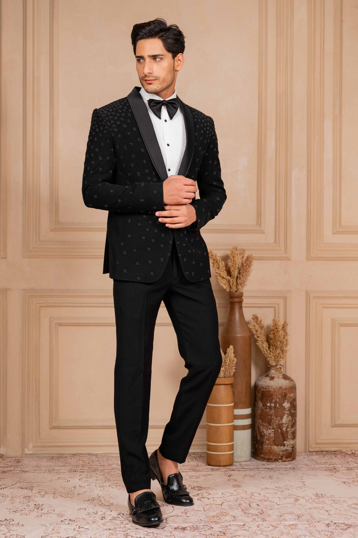 Classic Black Pleated Tuxedo