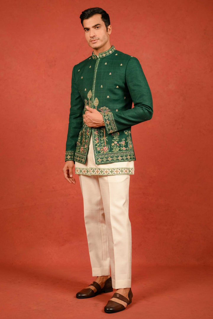 Classic Emerald Green Jodhpuri Ensemble