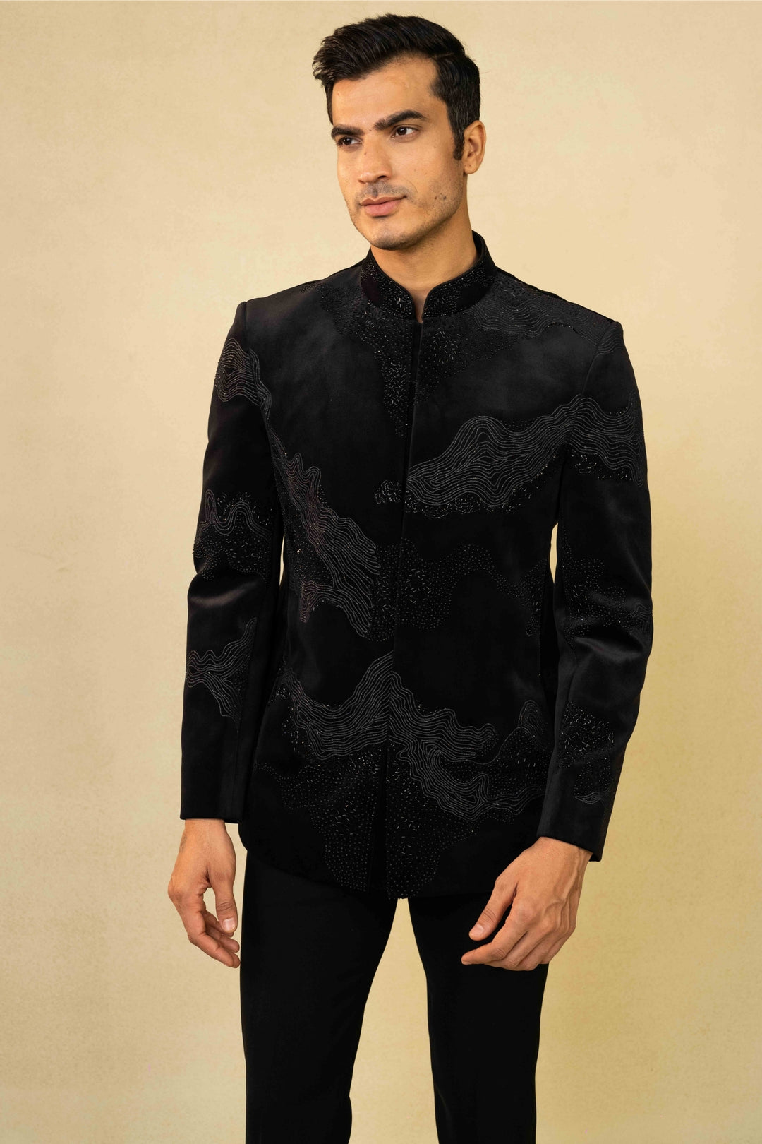 Classic Hand Embroidered Abstract Jodhpuri – Image 2
