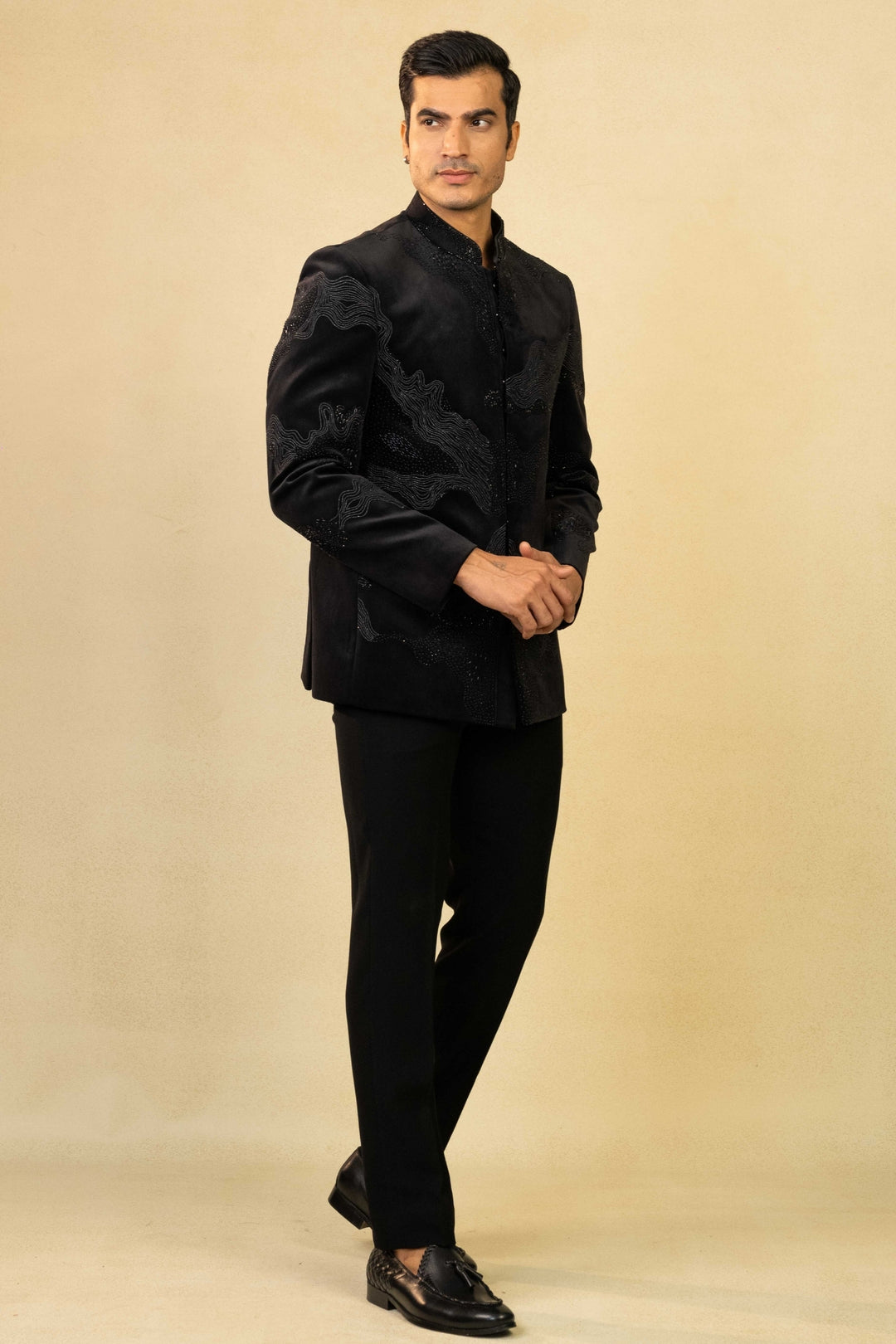 Classic Hand Embroidered Abstract Jodhpuri – Image 6