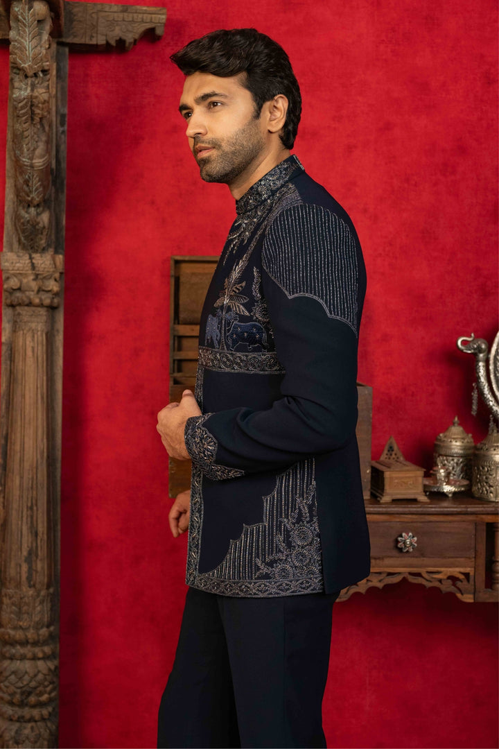 Classic Navy Blue Jodhpuri Ensemble