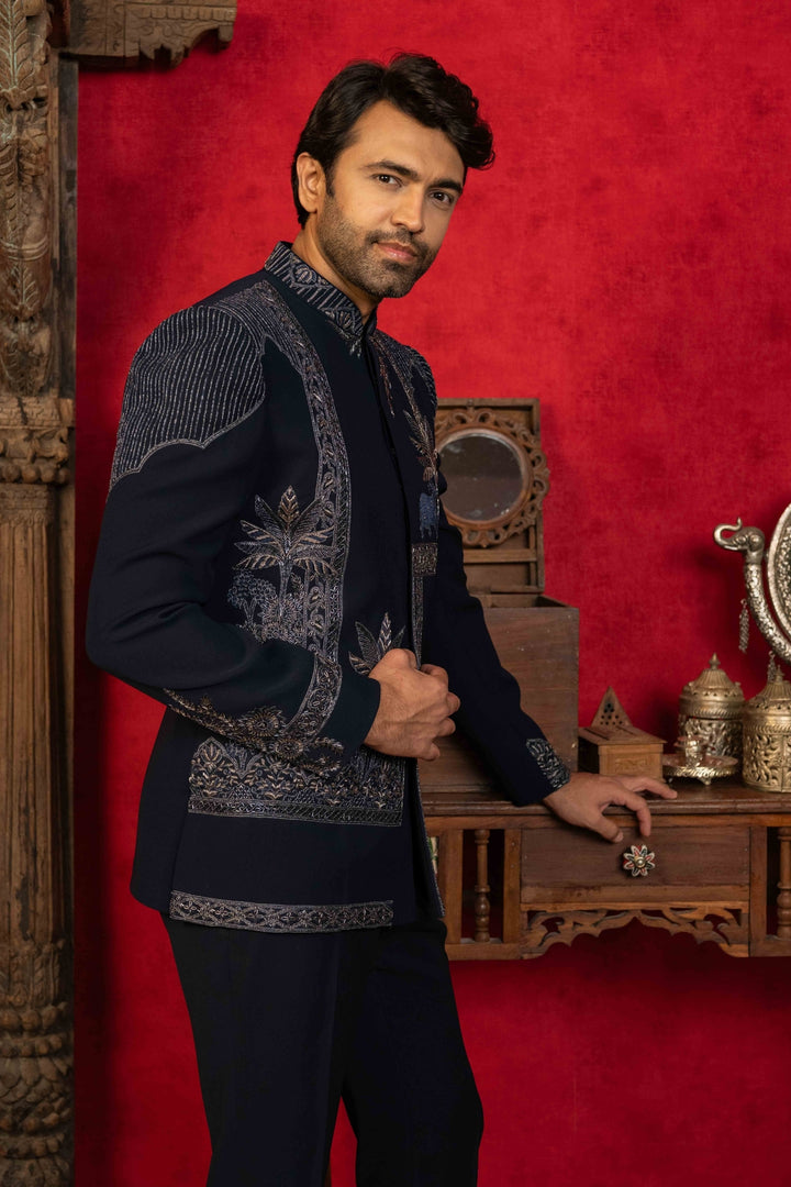 Classic Navy Blue Jodhpuri Ensemble