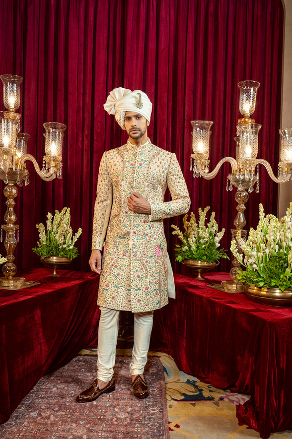 Mewar Majesty Ivory Sherwani – Image 2