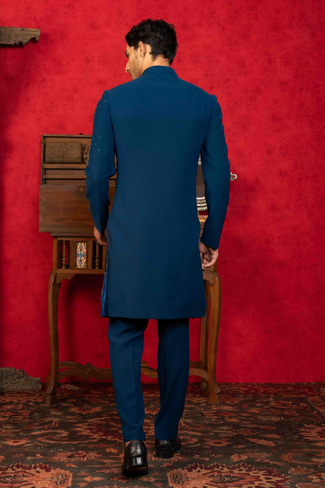 Deep Sea Blue Indo-Western Set – Image 2