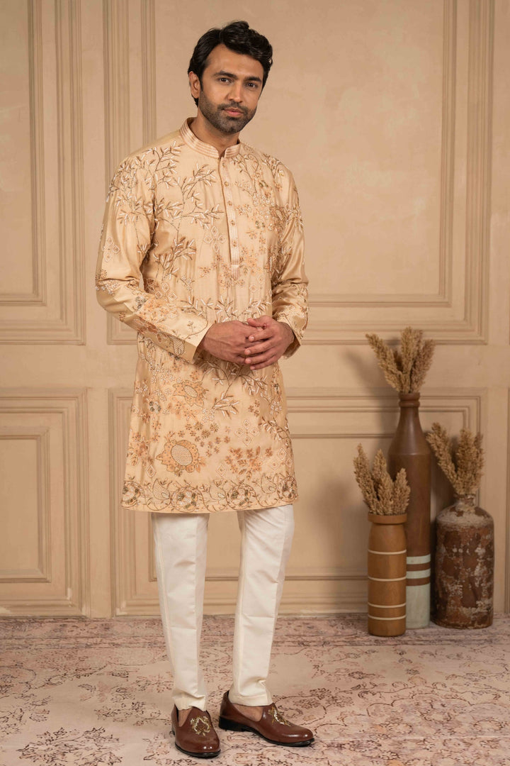 Dusty Peach Embroidered kurta