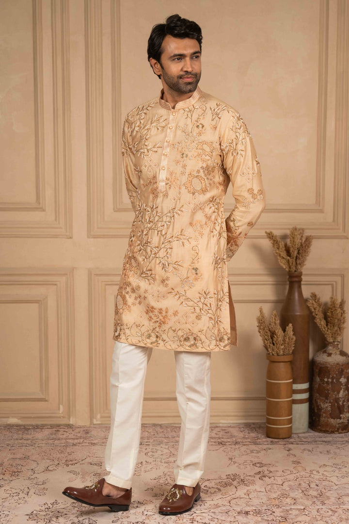 Dusty Peach Embroidered kurta