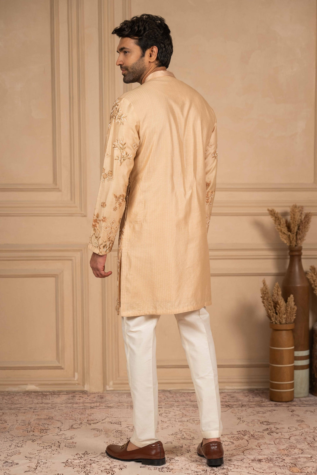 Dusty Peach Embroidered kurta – Image 5