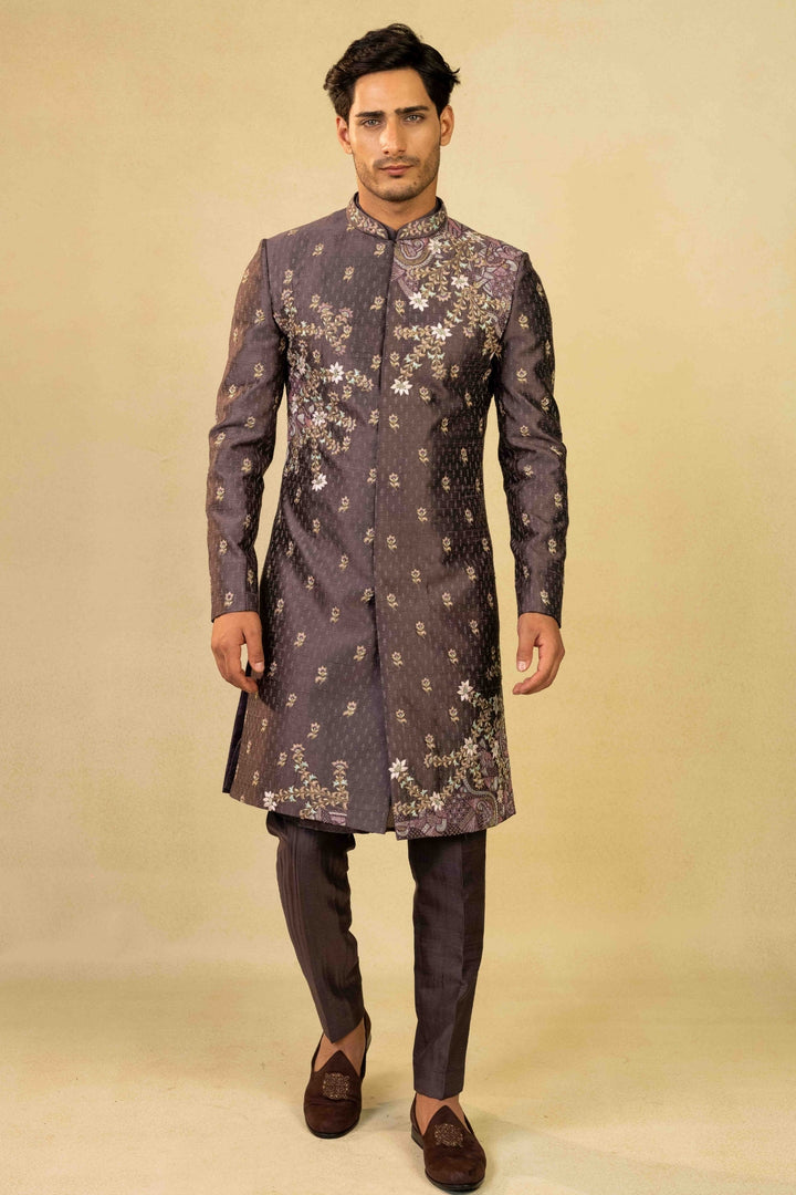 Dusty Purple Indo-Western with Embroidery