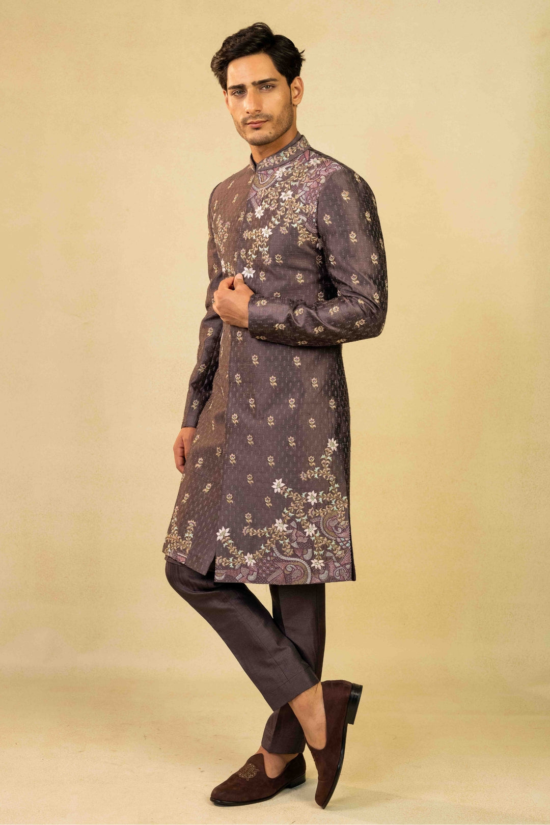 Dusty Purple Indo-Western with Embroidery – Image 4