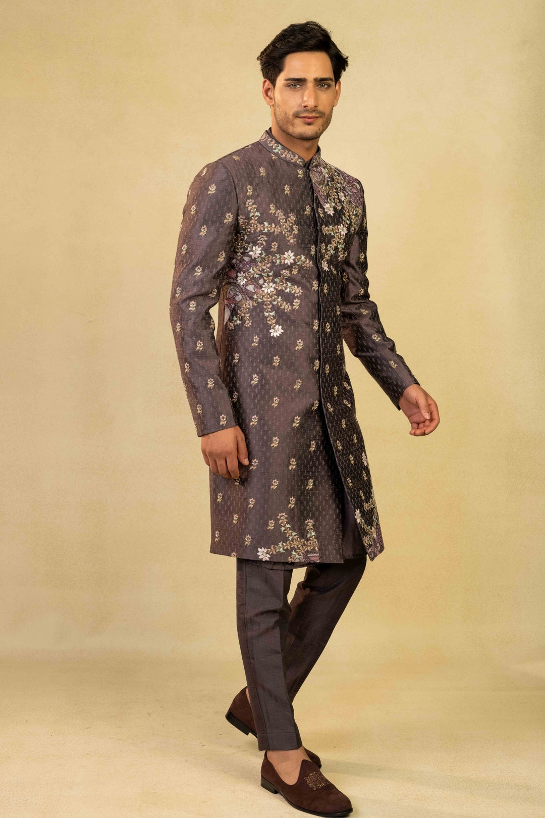 Dusty Purple Indo-Western with Embroidery – Image 5
