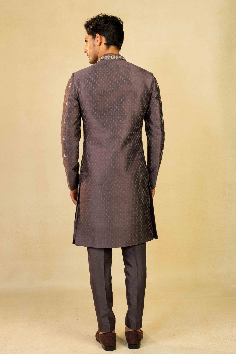 Dusty Purple Indo-Western with Embroidery