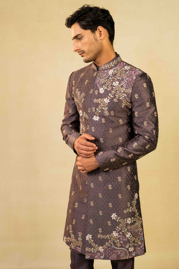 Dusty Purple Indo-Western with Embroidery