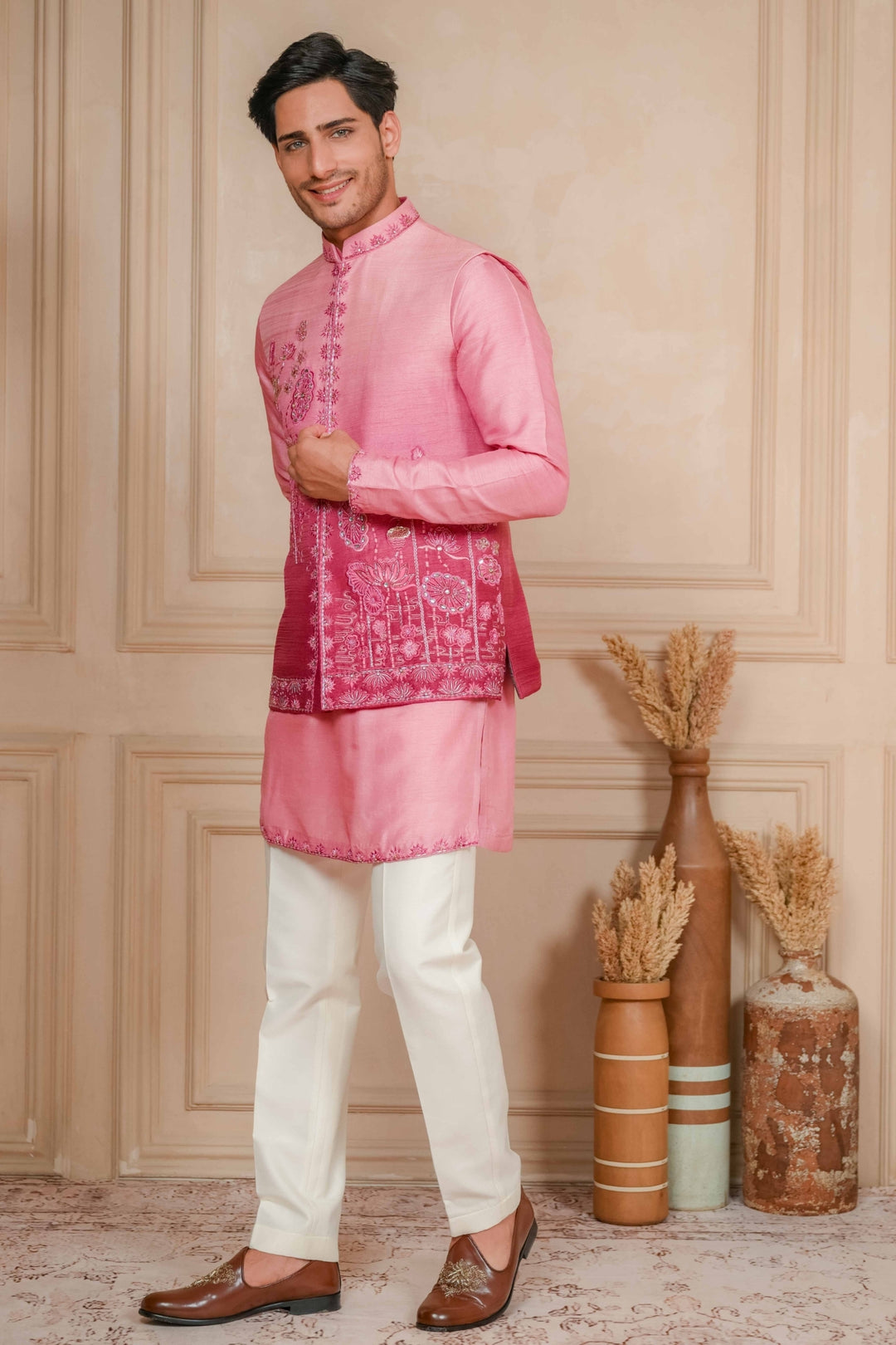 Dusty to Mulberry Pink Ombre Koti-Kurta – Image 3