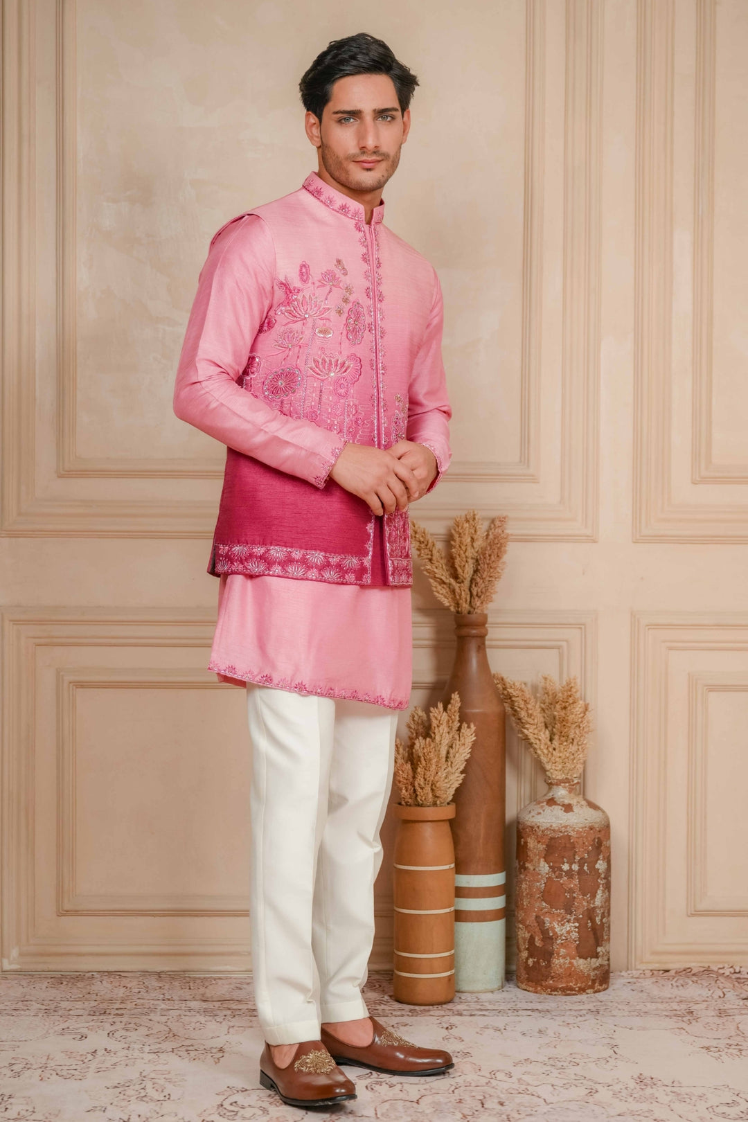Dusty to Mulberry Pink Ombre Koti-Kurta – Image 4