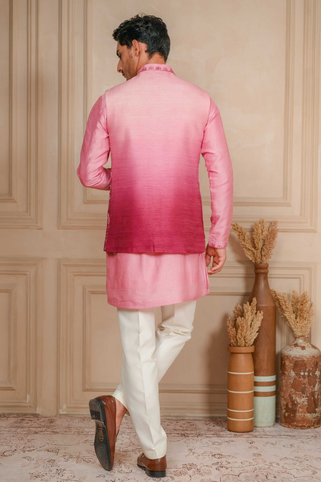 Dusty to Mulberry Pink Ombre Koti-Kurta – Image 6