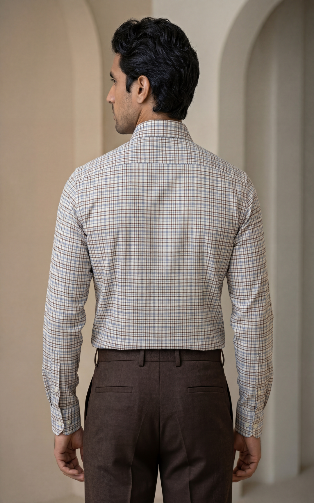 Cotton & Wool Checked Shirt for Men – Regular Fit Premium Quality – Image 2
