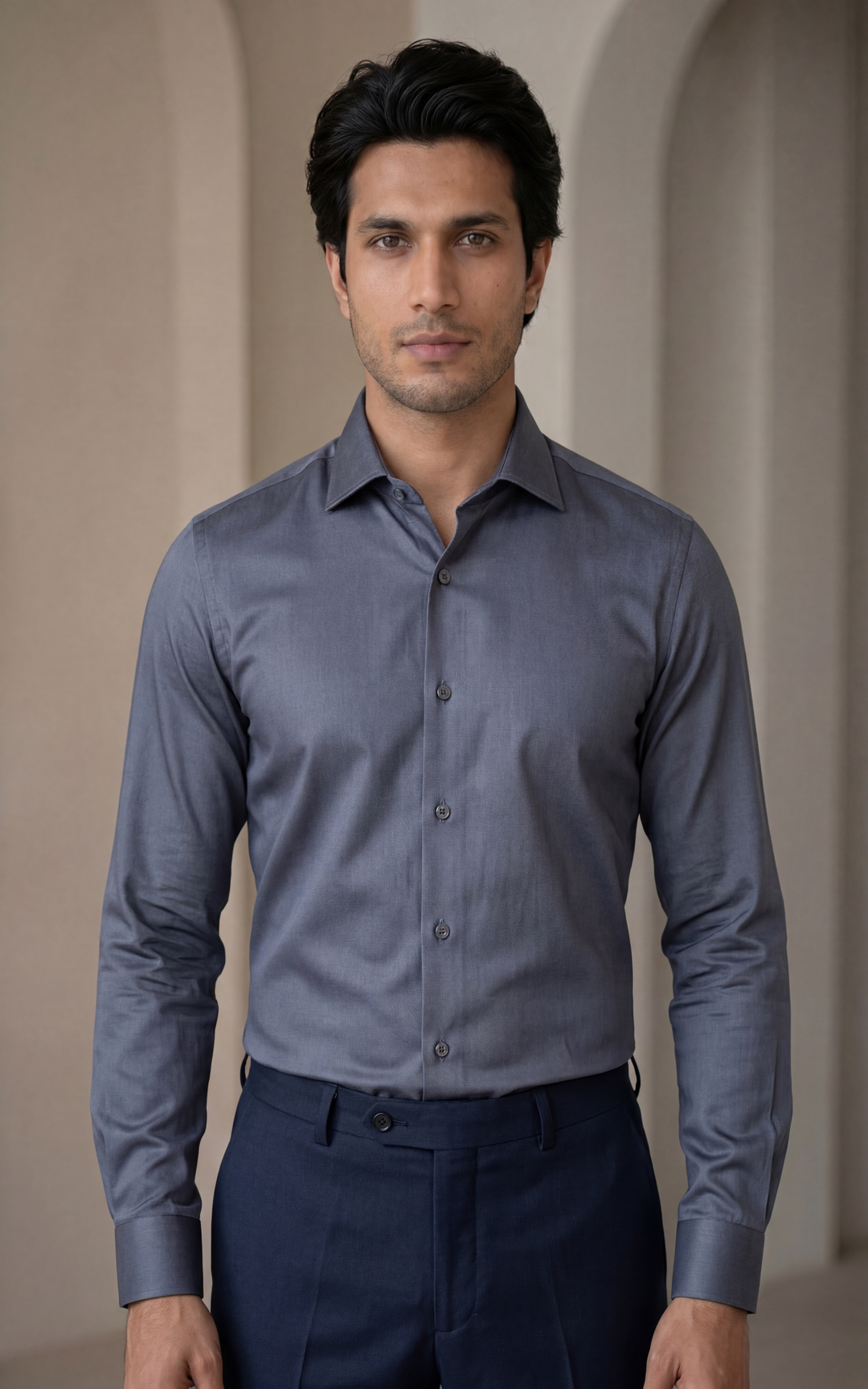 Giza Cotton Formal Shirt for Men – Regular Fit Plain Lightweight