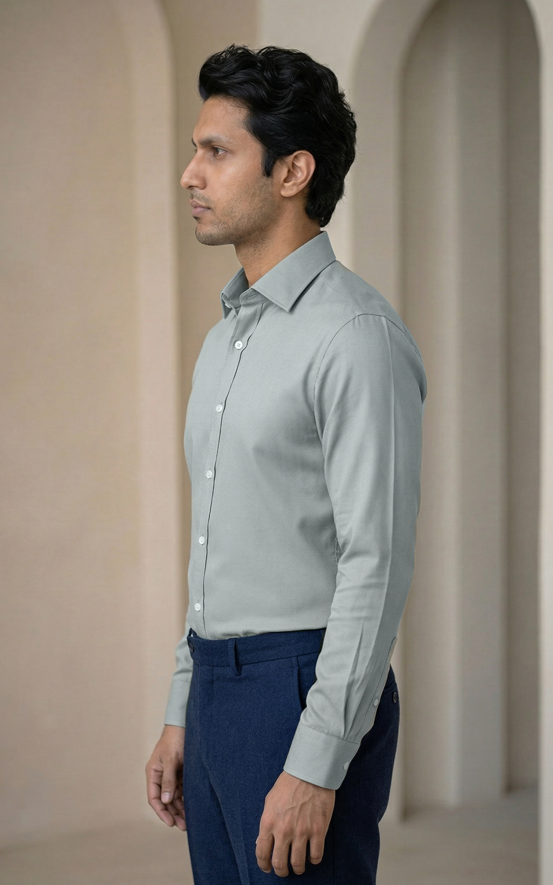 Men’s Giza Cotton Formal Shirt – Regular Fit Plain Design – Image 4