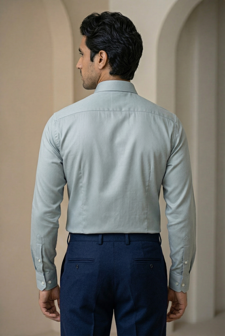 Men’s Giza Cotton Formal Shirt – Regular Fit Plain Design