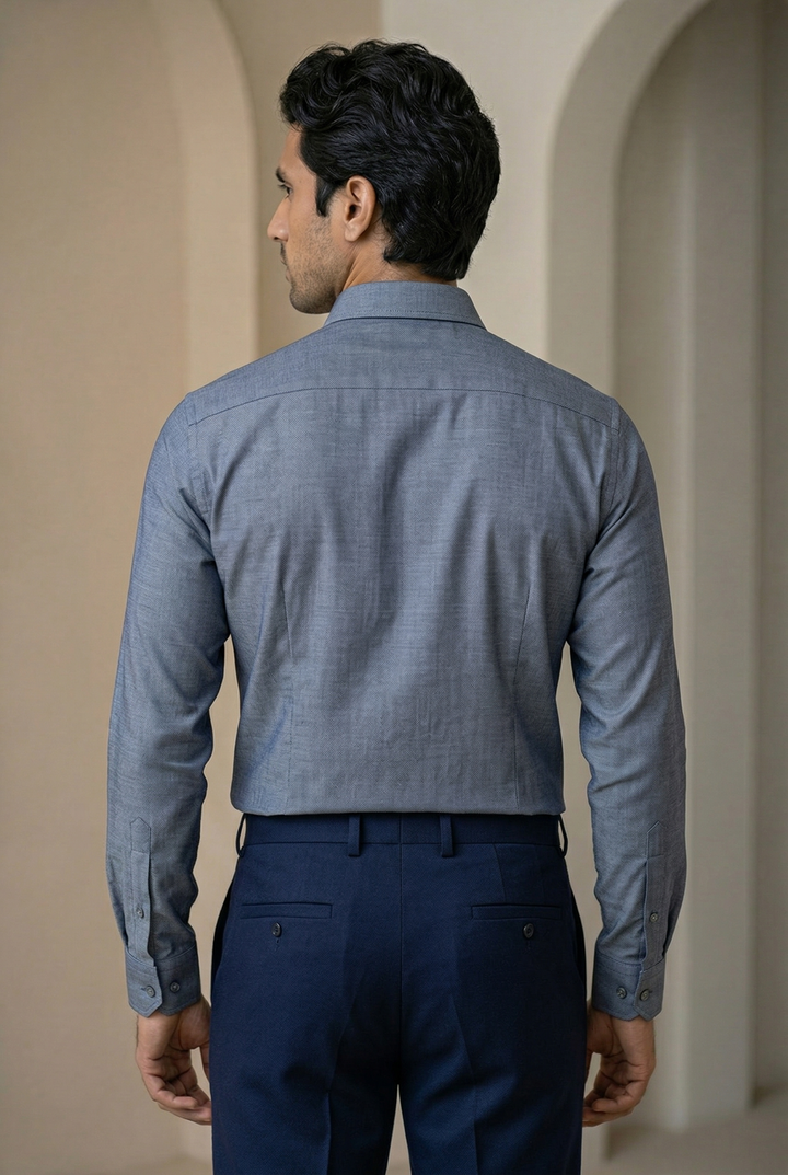Plain Giza Cotton Shirt for Men – Regular Fit Formal Wear