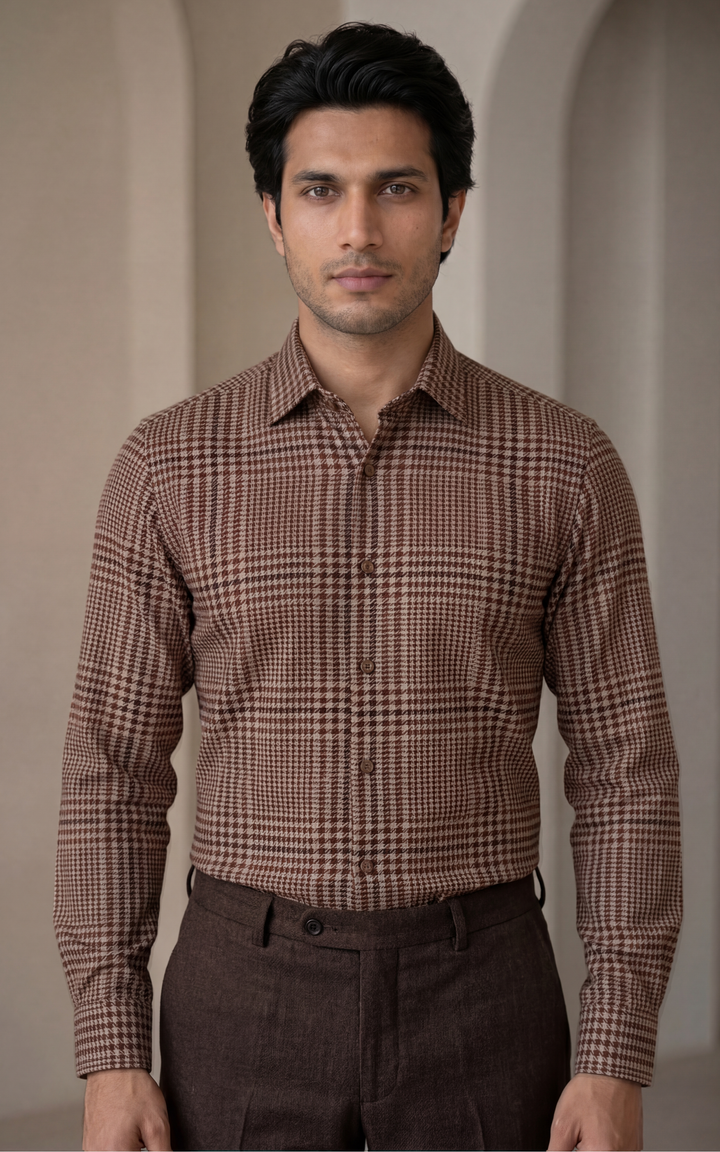 GizaFormal Checked Cotton Shirt for Men – Regular Fit Casual/