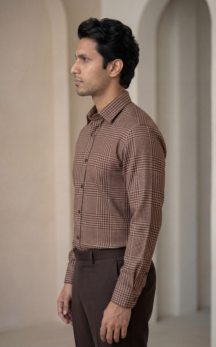 GizaFormal Checked Cotton Shirt for Men – Regular Fit Casual/